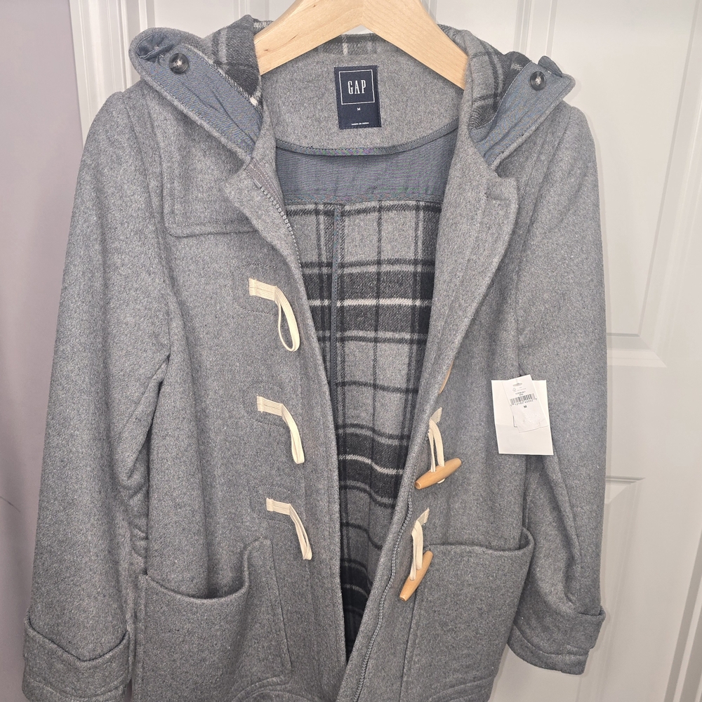 GAP Charcoal Hooded Toggle Jacket
